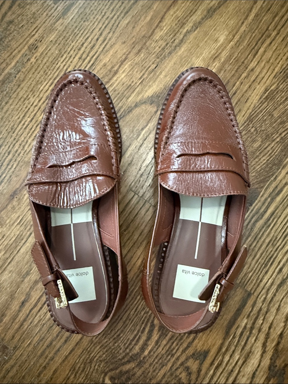 Dolce Vita Chestnut Brown Leather Penny Loafers